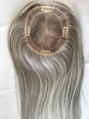 silver grey color remy human hair systems topper
