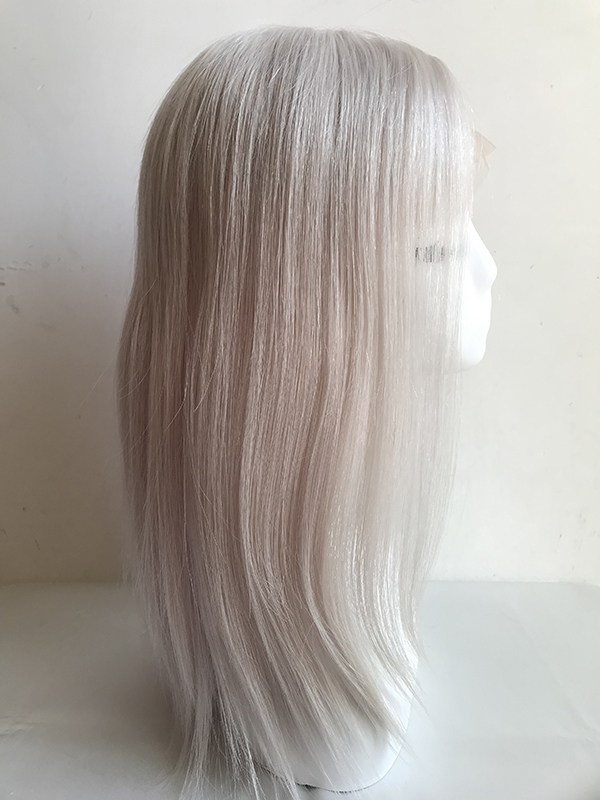 pure all white color remy human hair transparent lace wigs