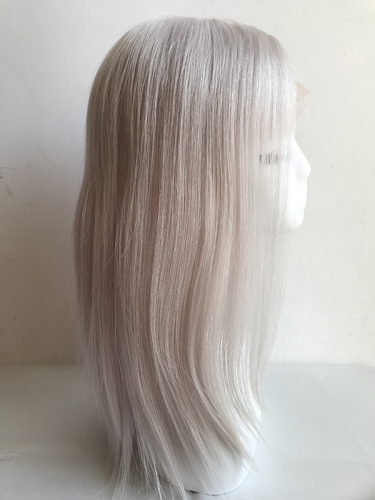 pure all white color remy human hair transparent lace wigs