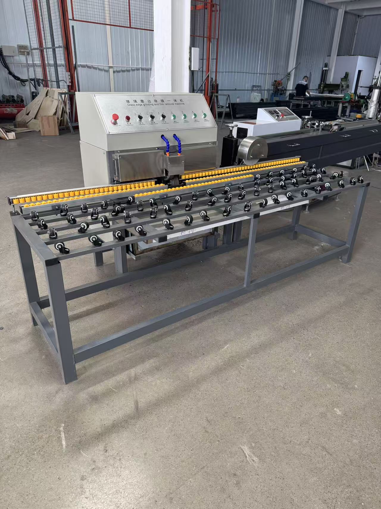 Glass edge grinding and film removal machine