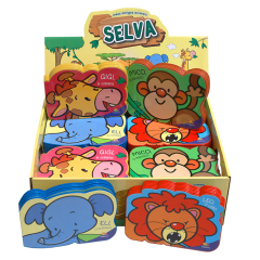 shaped board book with leather coloring