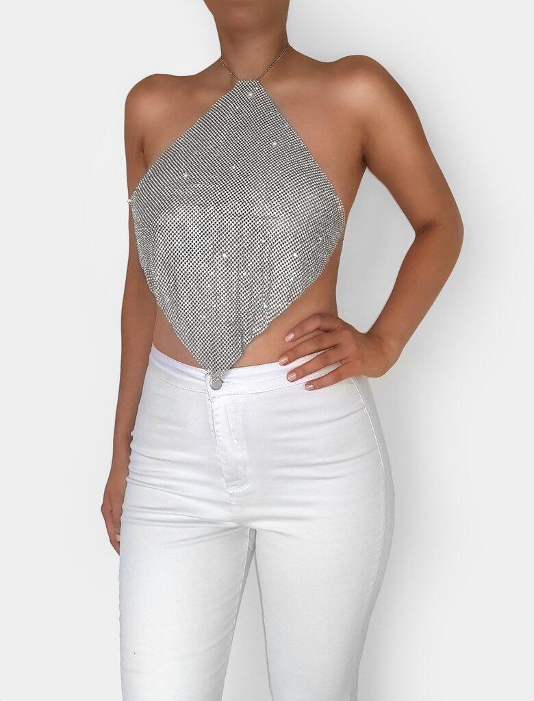 hot sales sexy shiny top with diamond for girls wholesale