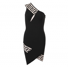 Sexy Backless Halter Button Bodycon Black Mini Bandage Dress 2025 Women Celebrity Elegant Evening Club Party Outfit