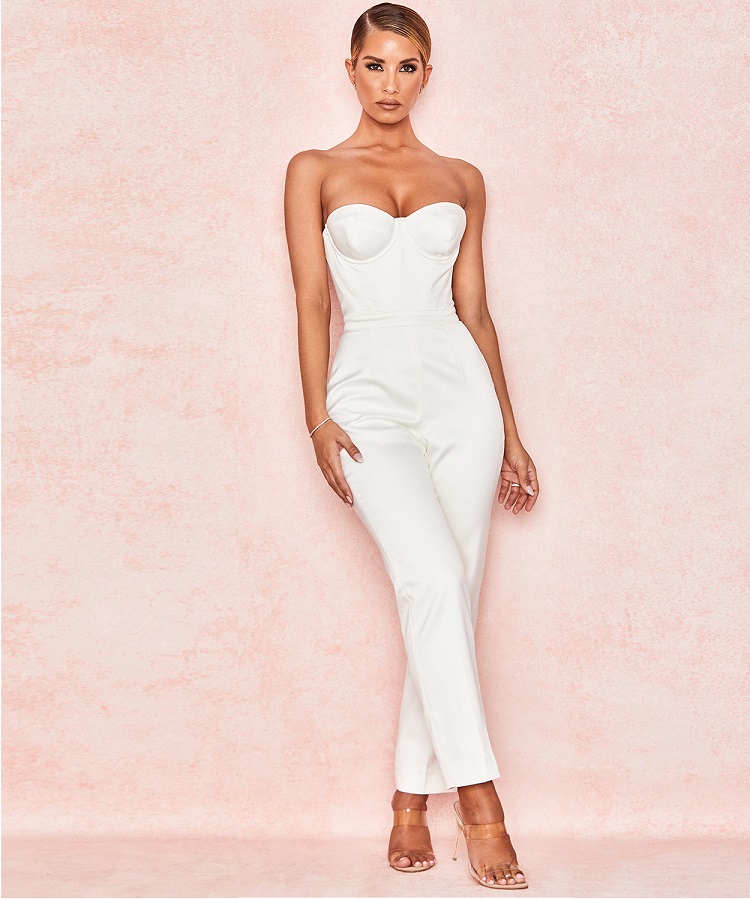 new update women elegant off shoulder white summer jumpsuit wedding ...