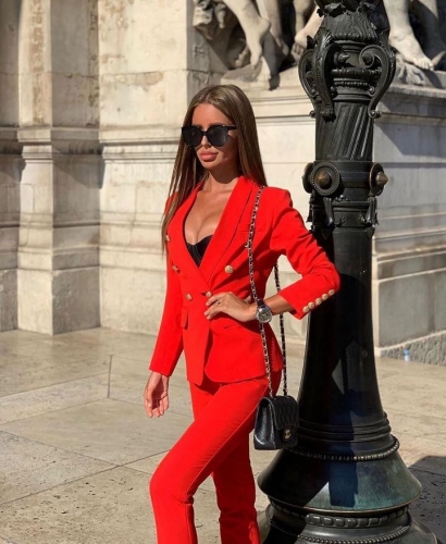 latest fashon classy red women 2 piece set for any formal occasion party outfit wholesale online