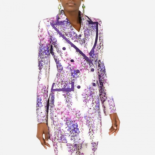 Women Digital Print Suit Button Two Piece Sets