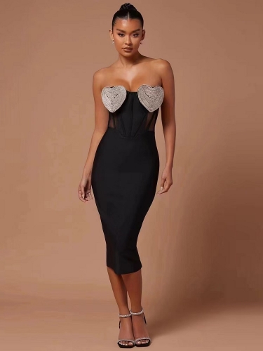 2024 New Love Mesh Off-shoulder Sexy Dress