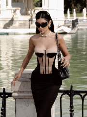 2024 New Fashion Sexy Off-shoulder Design Slim Bandage Dress
