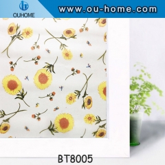 Bamboo Design Self Adhesive Stained Frosted Vinyl Privacy Window Film