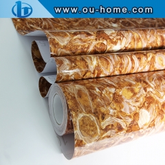 3D Marble Design PVC Film, Lamination Marble Grain PVC TV Wall Decorative Film