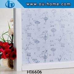 Decorative Privacy  3D No Glue Static Window Films for Glass