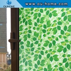 BT810 Greenery stained pvc self adhesive decorative window film