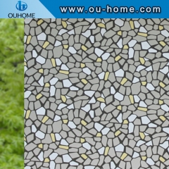 BT832B Classical Frosted Privacy Decorative Stone Pattern Stained Glass Window Film