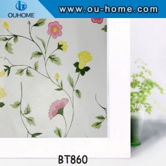 BT860 Emovable pvc self adhesive window film covering for privacy home decoratio