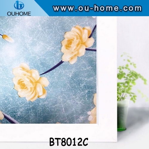 BT8012C Stained Window Film decorative glass Adhesive Film For Glass