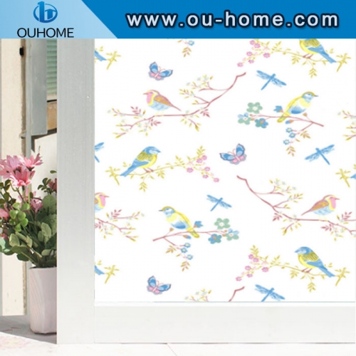 H2270 Printed Static Window Film Sticker Stained Decorative Window Film