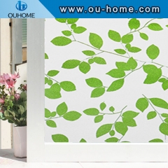 H8391 PVC dyed non-adhesive green leaf electrostatic film