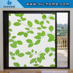 H8391 PVC dyed non-adhesive green leaf electrostatic film