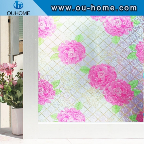 H48095 Stained Glass Window Film Sticker electrostatic Privacy Frosted film 3D Opaque decorative film