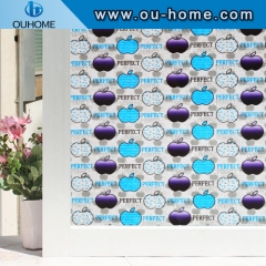 H22036 3D Static Window Film Decorative for Home Office Privacy Protective Statined Glass