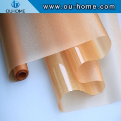 H058D Blush Gold Frosted Glass Sticker Window Film,Static Cling DIY Decorative Film