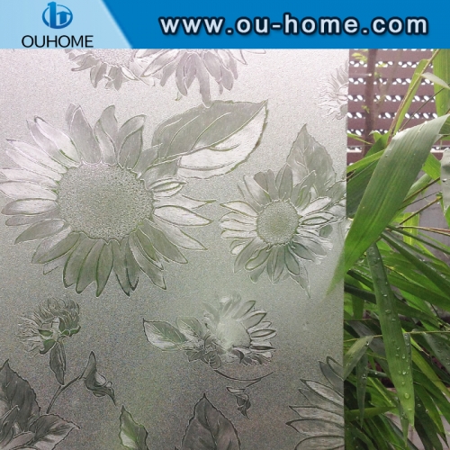 H6206 Sunflower embossed static cling privacy window film