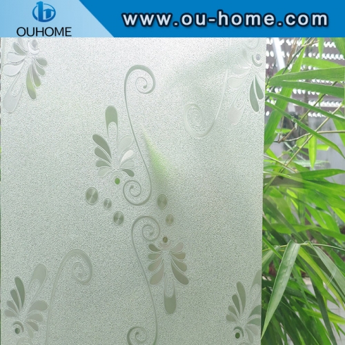 H15806 Frosted privacy glass window film; self-adhesive static decorative window film