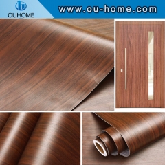 Self Adhesive Paper Furniture Cupboard Floor Decoration PVC Wooden Grain Vinyl Film