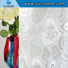 H10006 Heart decorative static cling window film privacy