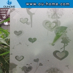 H16706 PVC Static Cling Self-adhesive Glass Film,Embossed Frosted Opaque Decor Window film