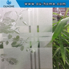 H8506 Flower embossed decorative static glass film