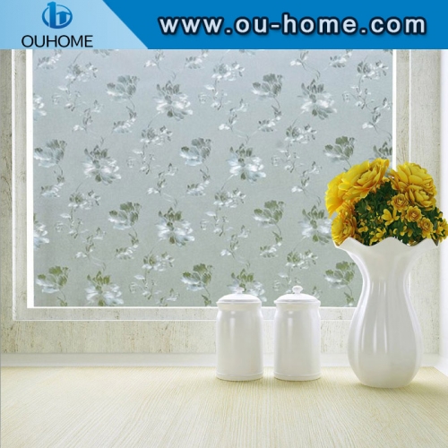 H4906 Popular flower embossed static glass film