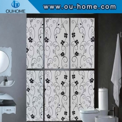 BT823 Black flower decorative stained window privacy film