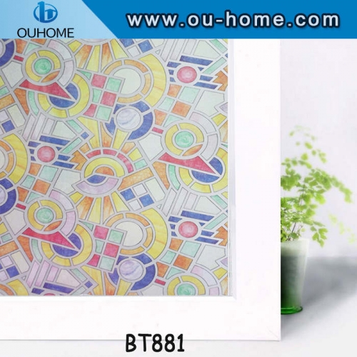 BT881 Decorative stained glass vinyl window film