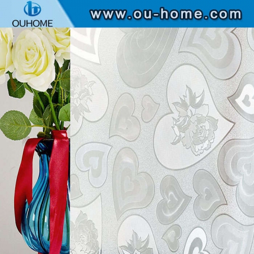 H10006 Heart decorative static cling window film