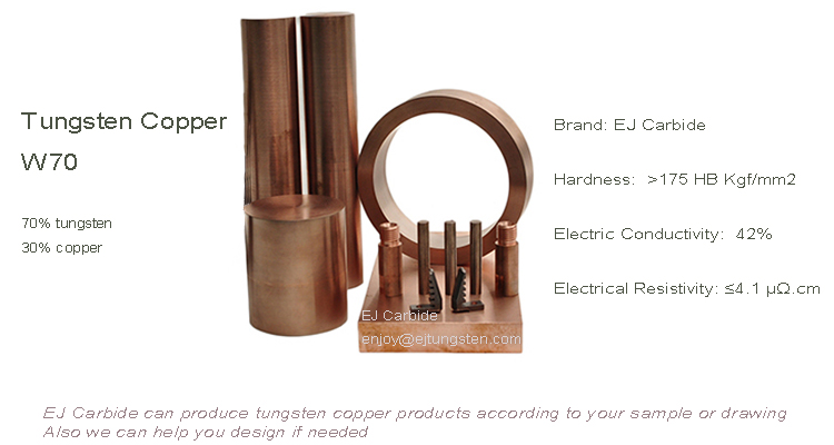 W70 tungsten copper alloy sheet electrode