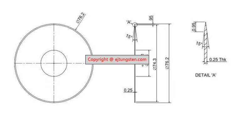 Tungsten carbide round burst cutter cutting polyester drawing