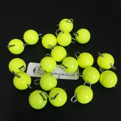 Tungsten cheburashka sinker with Chartreuse color