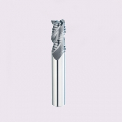 Three flute end mill for roughing