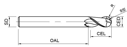 ball nose carbide end mill S shape