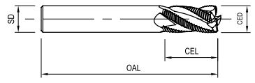 carbide roughing end mill 4 flute