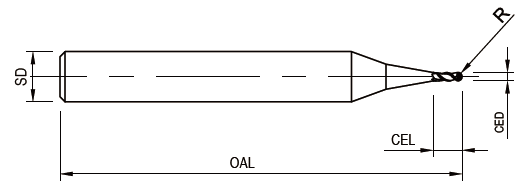 miniature carbide ball nose end mill