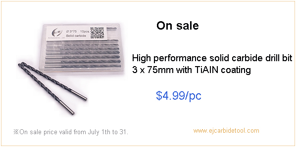 high performance solid carbide drill bit with TiAIN coating 3mm on sale