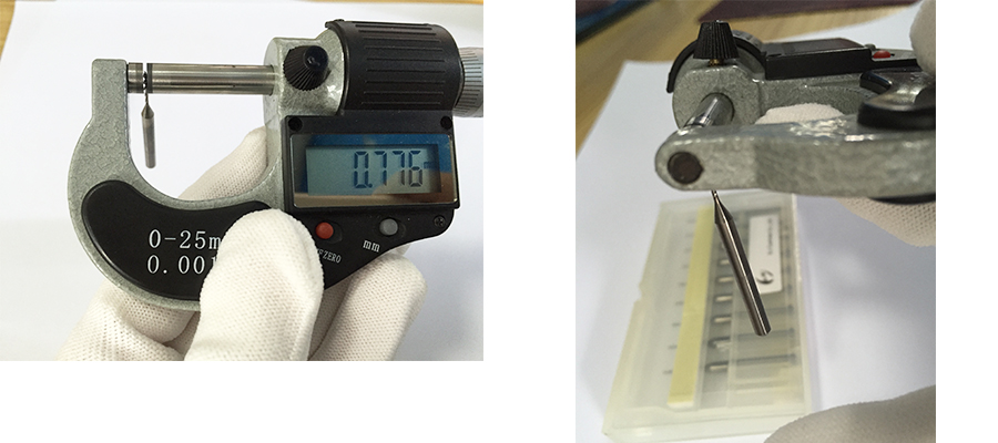 0.78 drill bit cutting diameter measure method