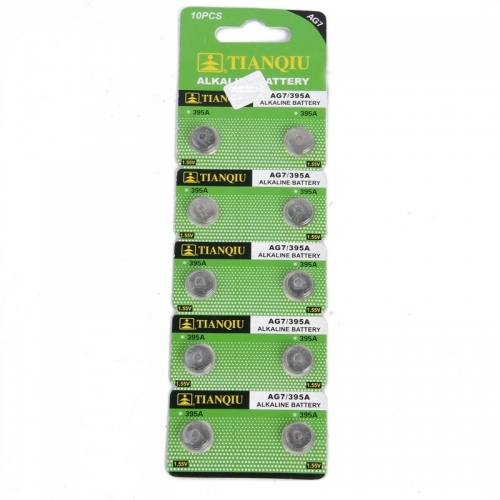 50 pcs of AG7/395A LR57 395/399 L927 1.55V Alkaline Button Cell Coin Battery