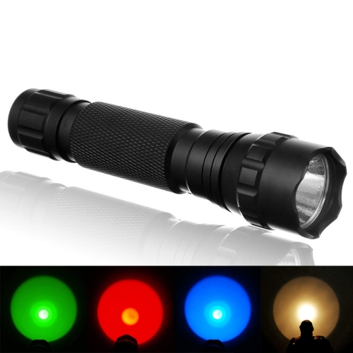 UltraFire Tactical Hunting Flashlight 501B Outdoor Torch Green/Red/Blue/Amber Light