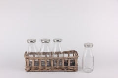250ML GLASS  BOTTLE WITH STRAW AND LIDS