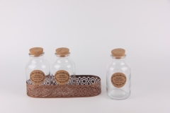 glass jar cork lid with stand