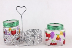 glass jar with stand