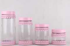 glass  storage jar with s/s